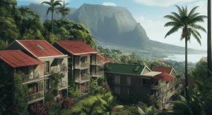 Résidences tropicales avec vue montagne et mer