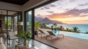 Villa moderne avec piscine à débordement vue mer