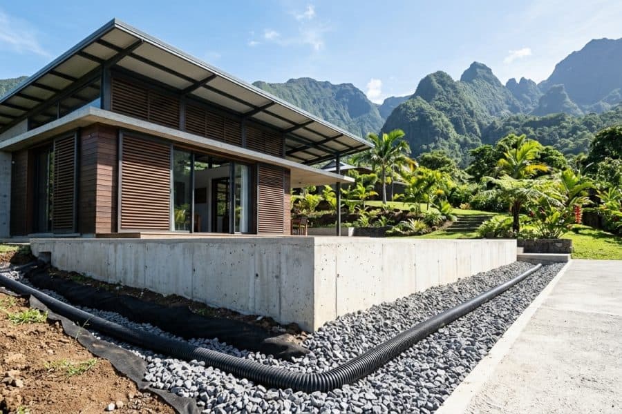 Poser un drain d&rsquo;évacuation autour de la maison pour assainir les fondations