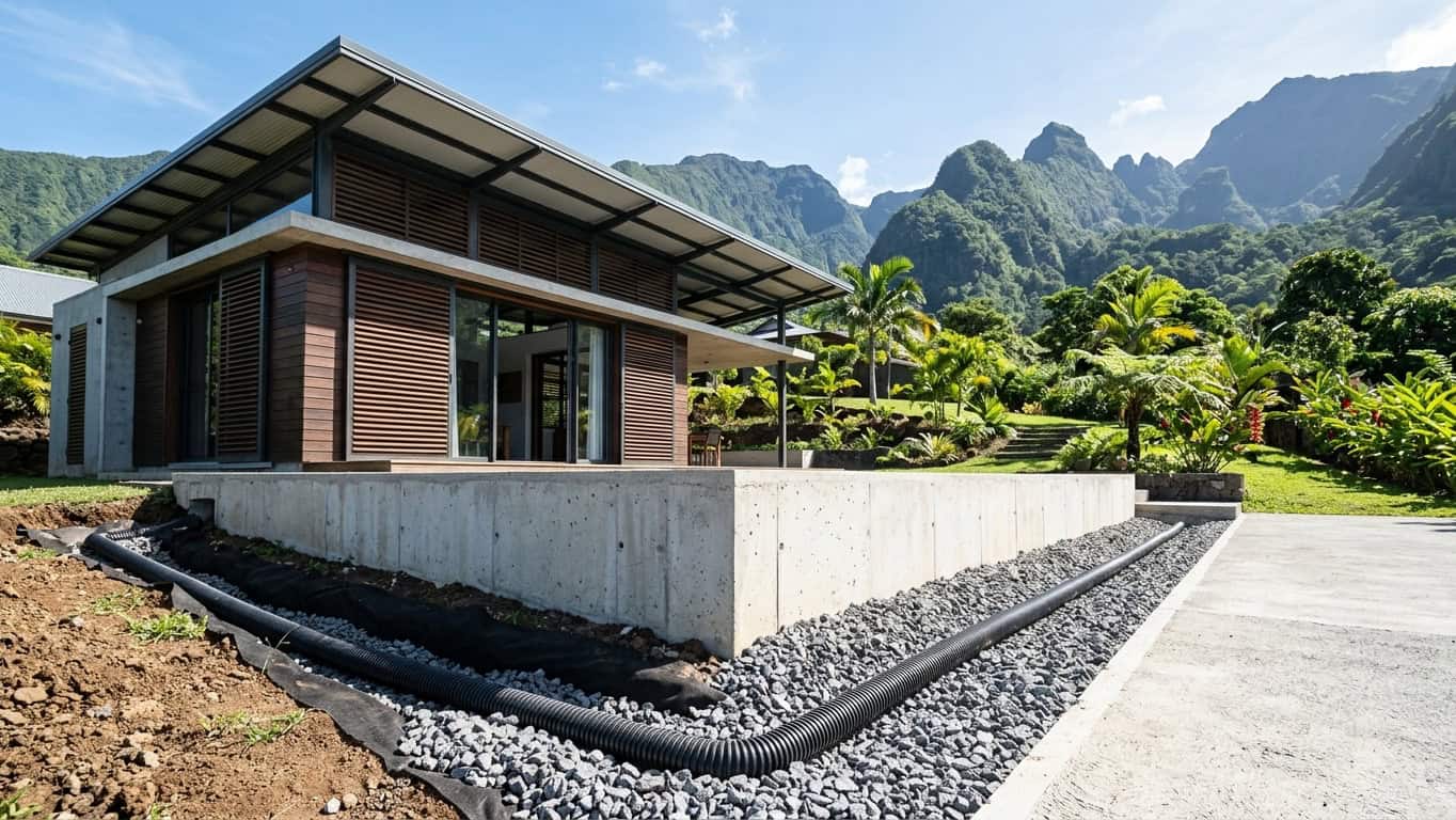 Poser un drain d&rsquo;évacuation autour de la maison pour assainir les fondations